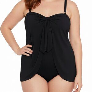 Lauren Ralph Lauren Black Fly Away One Piece Swimsuit Womens Size 18W Vacation